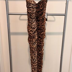 Fashion Nova Strapless Animal Print Dress